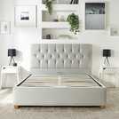 CL Boutique Velvet Kingsize Ottoman Bedframe Light Silver - British product