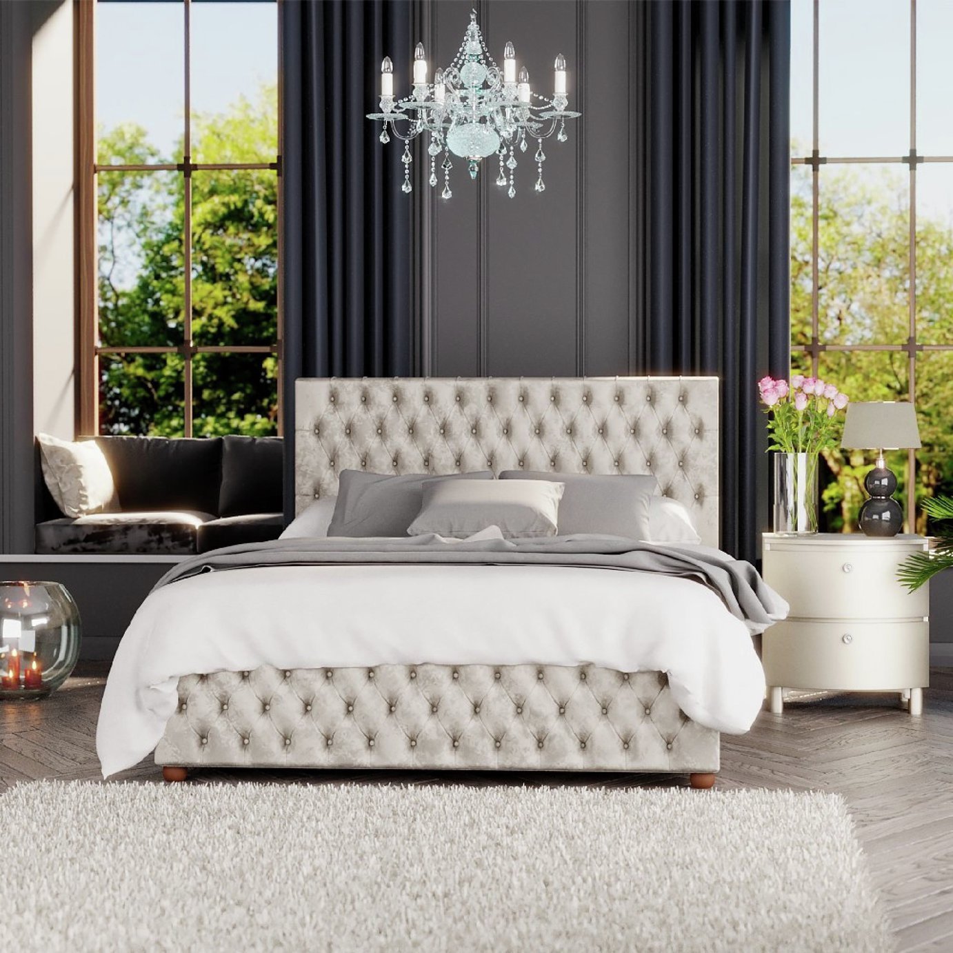 LLB Ottoman Bedframe Pearl Small Double, UK version