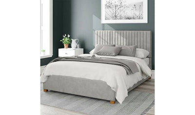 Argos Aspire Grant Fløyel Lys Sølv Kingsize Ottoman Sengeramme- Kjøp online hos McGrocer