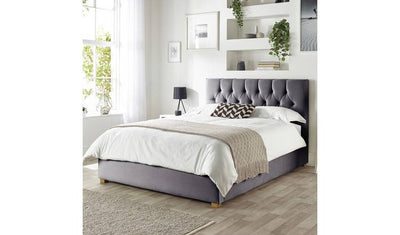 CL Boutique Samt Superking Ottoman Bettgestell in Stahl