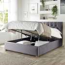 CL Boutique velvet Superking ottoman bedframe in steel - British product