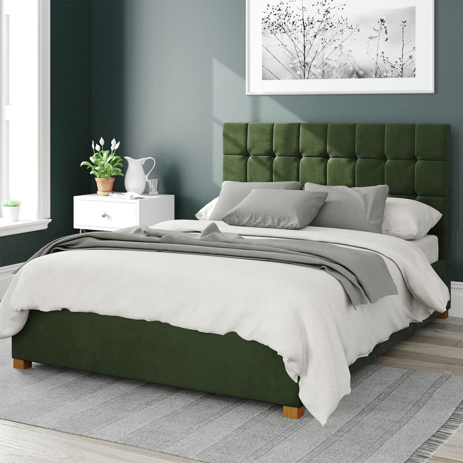 Aspire Ottoman Bedframe Forest Green Kingsize - British product