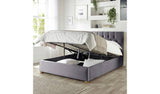 CL Boutique Velvet Ottoman Bedframe in Steel Kingsize - British product