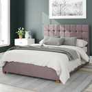 Aspire velvet double ottoman bedframe in blush - British product