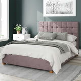 Aspire velvet double ottoman bedframe in blush - British product