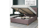 Aspire velvet double ottoman bedframe in blush - British product