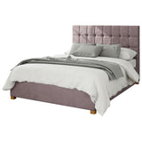 Aspire velvet double ottoman bedframe in blush - British product
