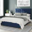 Aspire Sinatra velvet kingsize Ottoman bedframe in navy - British product