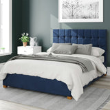 Aspire Sinatra velvet kingsize Ottoman bedframe in navy - British product