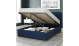 Aspire Sinatra velvet kingsize Ottoman bedframe in navy - British product