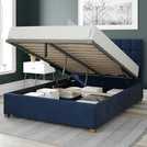 Aspire Sinatra velvet kingsize Ottoman bedframe in navy - British product
