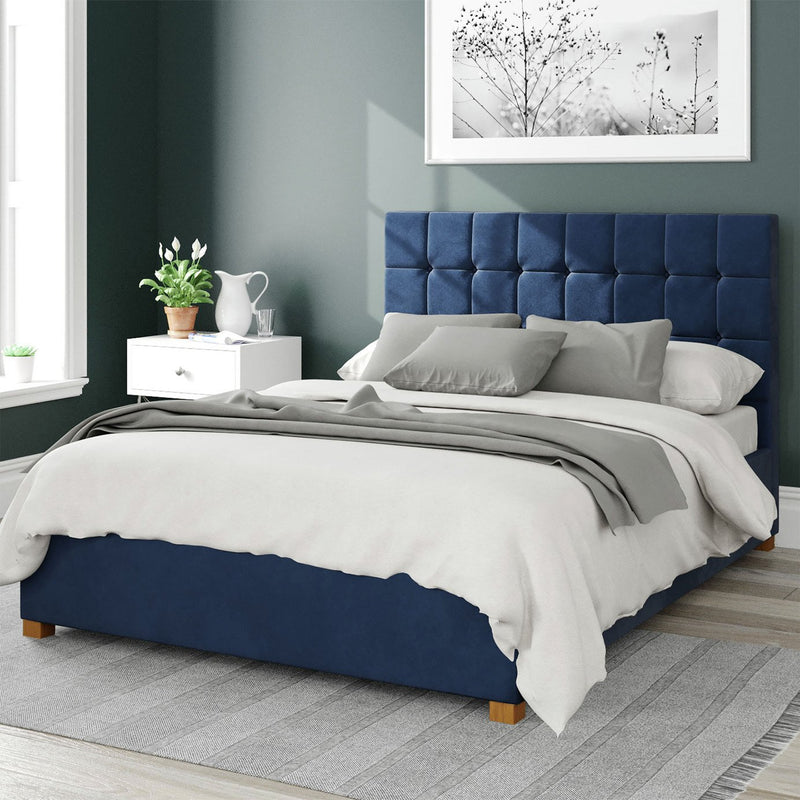 Aspire Sinatra Velvet Ottoman Bedframe Navy Superking - British product