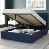 Aspire Sinatra Velvet Ottoman Bedframe Navy Superking - British product