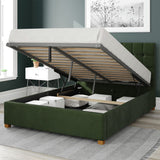 Aspire Sinatra Velvet Double Ottoman Bedframe in Forest Green - British product