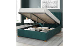 Aspire Grant velvet kingsize ottoman bedframe in emerald - British product