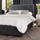 LLB Estella Velvet Superking Ottoman Bedframe Black, UK version