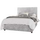 LLB Estella Velvet Small Double Ottoman Bedframe in silver, UK version