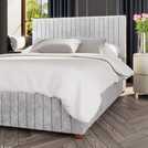 LLB Estella Velvet Small Double Ottoman Bedframe in silver, UK version