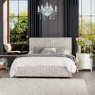 LLB Estella Velvet Small Double Ottoman Bedframe in Pearl, UK version
