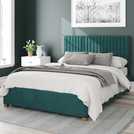 Aspire Grant Velvet Superking Ottoman Bedframe in Emerald - British product