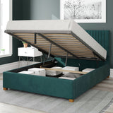 Aspire Grant Velvet Superking Ottoman Bedframe in Emerald - British product