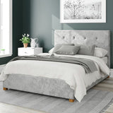 Aspire Velvet Kingsize Ottoman Bedframe Silver - British product