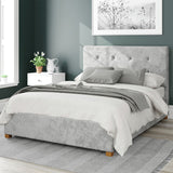 Aspire Velvet Kingsize Ottoman Bedframe Silver - British product