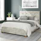 Aspire Velvet Ottoman Bedframe in Pearl Superking - British product