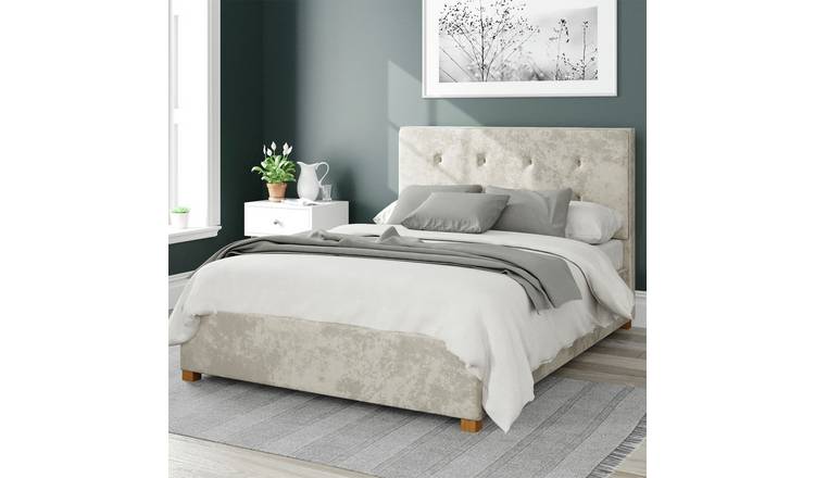 Aspire Velvet Ottoman Bedframe in Pearl Superking - British product