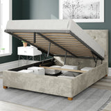 Aspire Velvet Ottoman Bedframe in Pearl Superking - British product