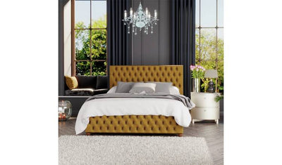 Argos Cadre de lit Ottomane Petit Lit Double Velours LLB Seren Ocre - Acheter en ligne sur McGrocer