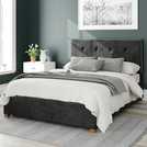 Aspire Presley Velvet Kingsize Ottoman Bed Frame in black - British product
