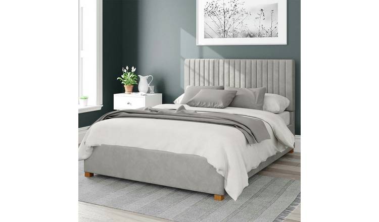Aspire double ottoman bedframe light silver - British product