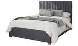 Aspire Grant Velvet Double Ottoman Bedframe in Steel - British product