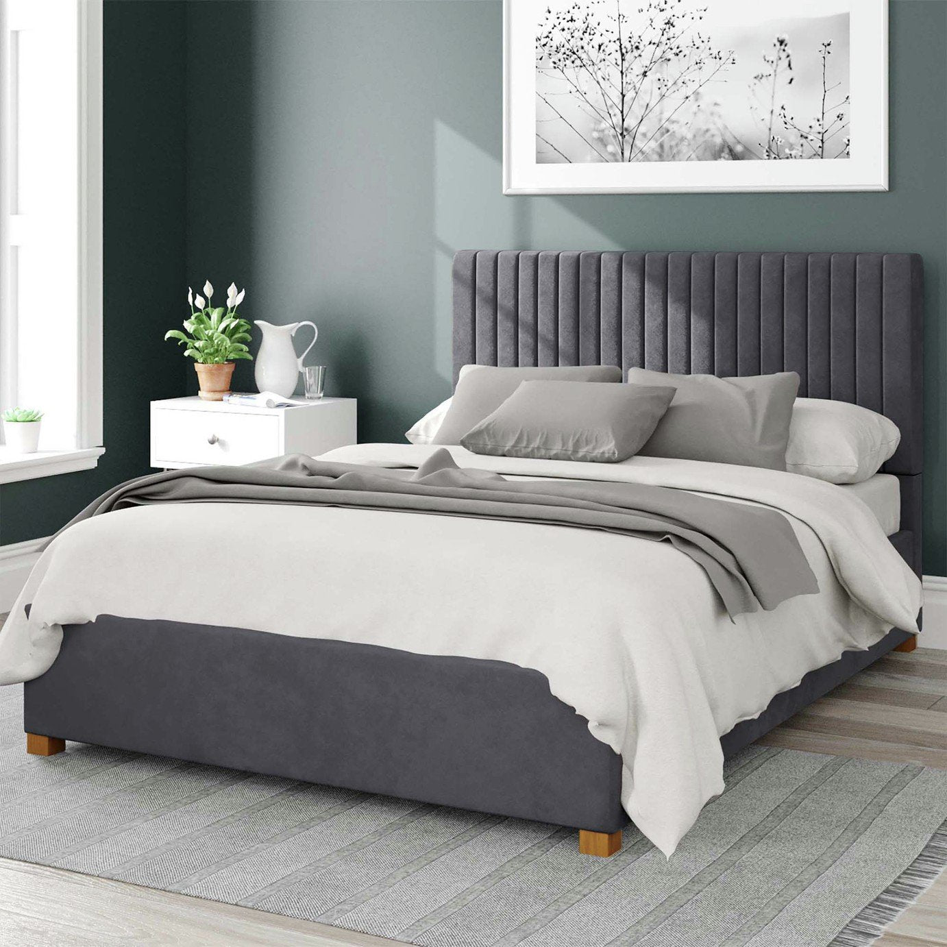 Aspire Grant ottoman bedframe steel kingsize - British product