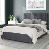 Aspire Grant Velvet Ottoman bedframe Steel Superking - British product