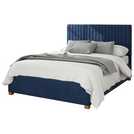 Aspire Grant velvet double Ottoman bedframe in navy - British product