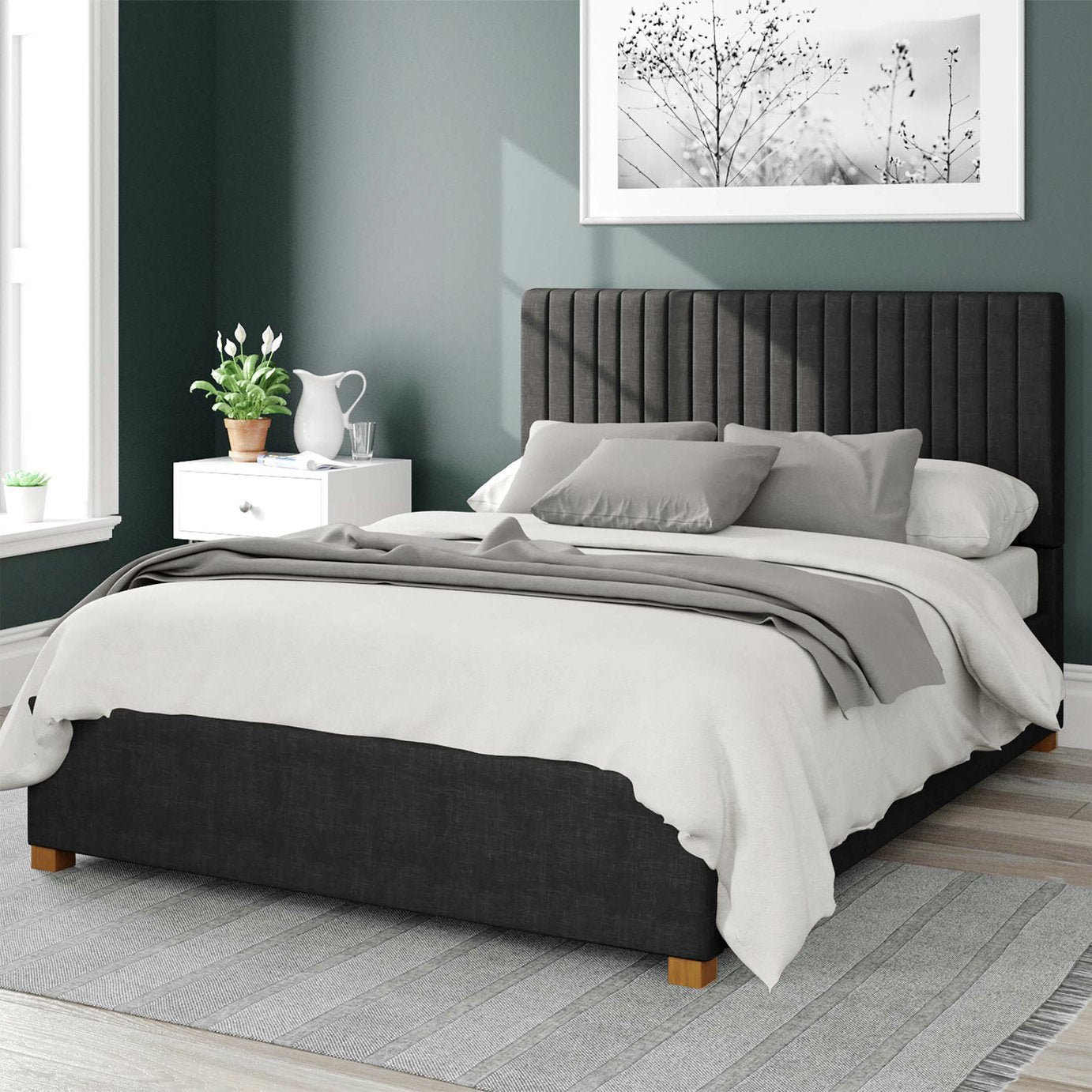 Aspire Double Ottoman Bedframe in Ebony - British product