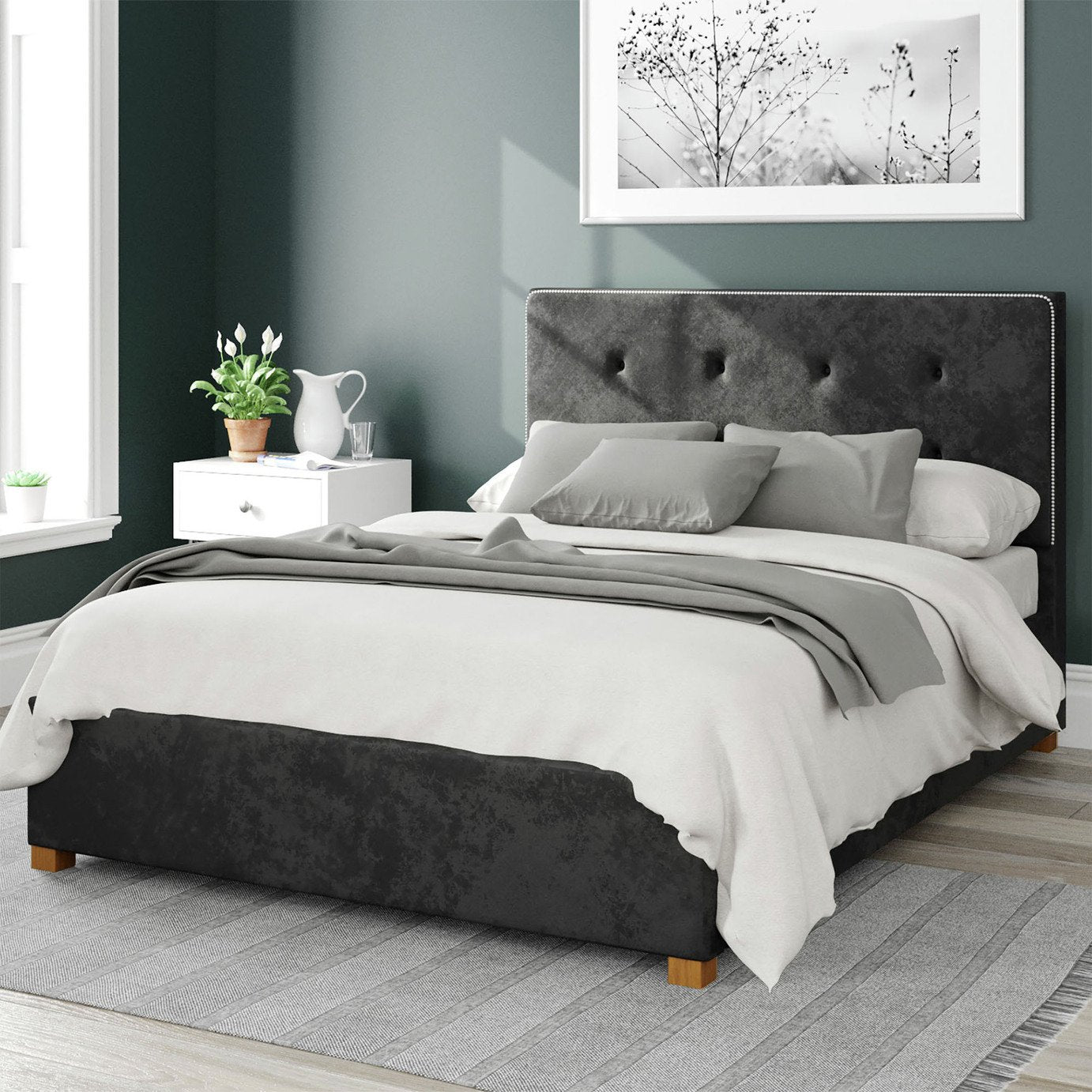 Aspire Double Ottoman Bedframe in Black - British product