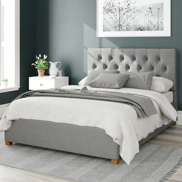 Aspire Superking Ottoman Bed Frame in Grey Linen - British product