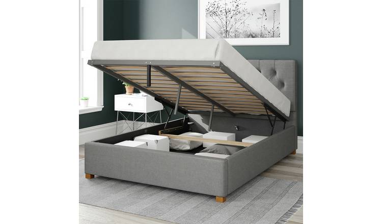 Aspire Superking Ottoman Bed Frame in Grey Linen - British product