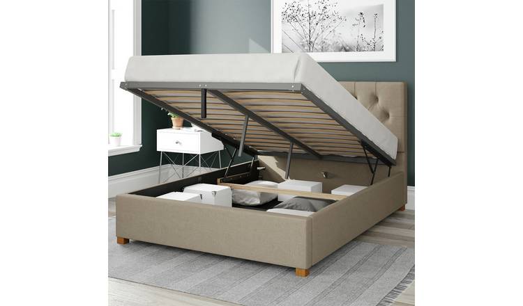 Aspire Olivier Ottoman Bedframe Natural Superking - British product