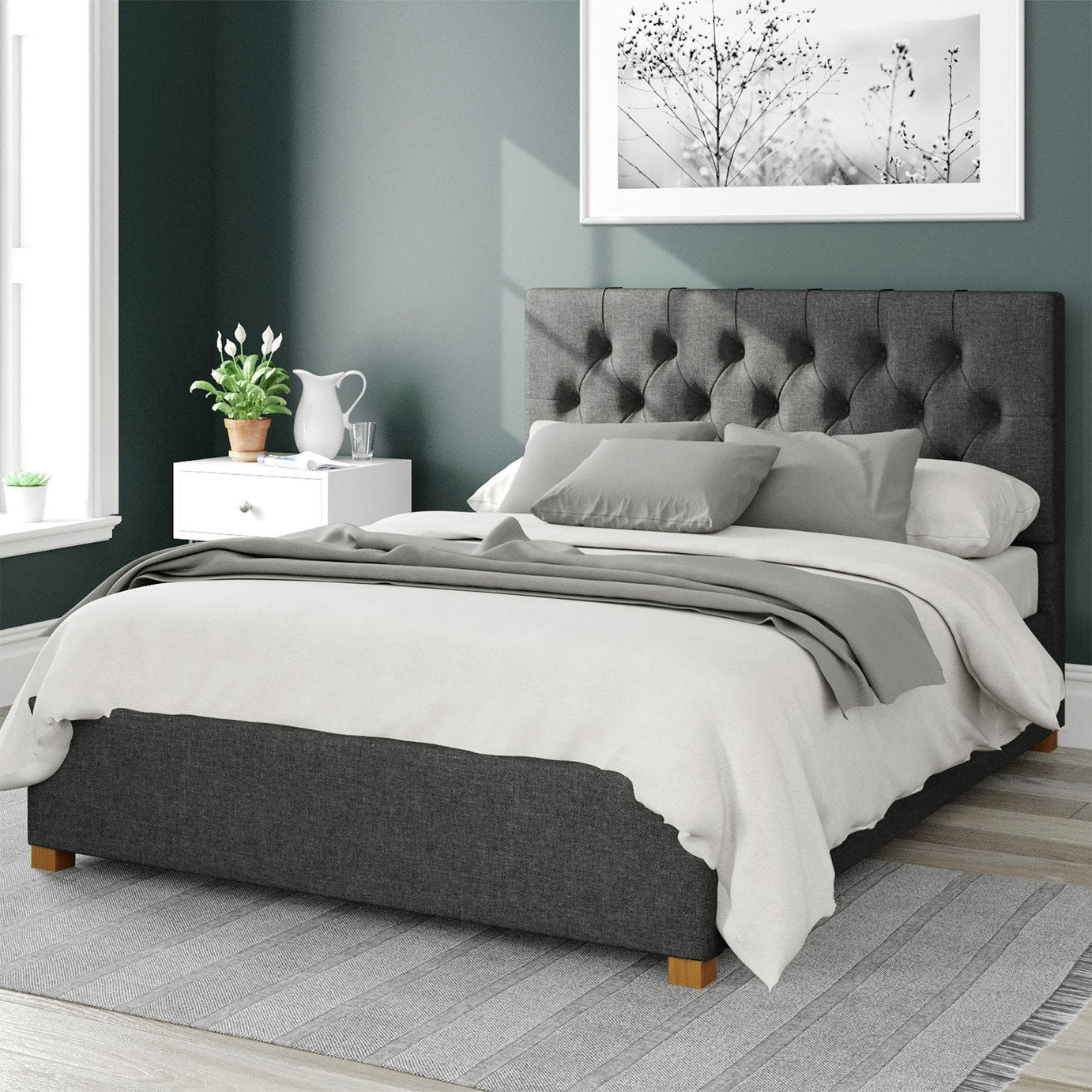 Aspire Double Ottoman Bedframe Charcoal - British product