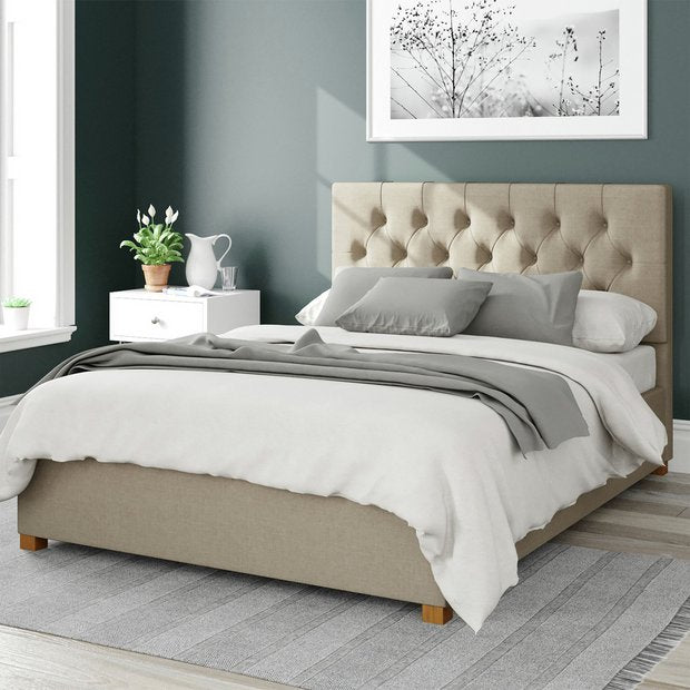 Aspire Olivier Linen Superking Ottoman Bedframe in Natural - British product