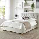 CL Boutique Velvet Double Ottoman Bedframe Light Silver - British product