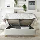 CL Boutique Velvet Double Ottoman Bedframe Light Silver - British product