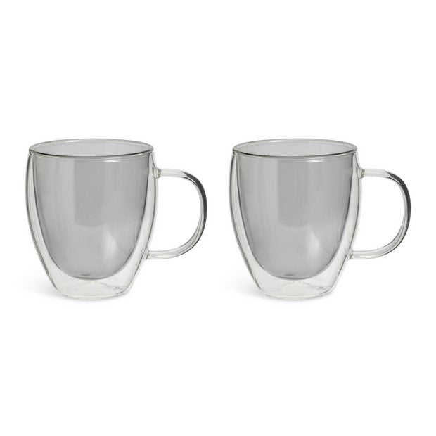 Habitat grey double walled coffee cups set of 2 270ml, UK version