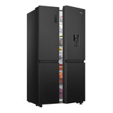 Hisense RS840N4WFE, Side by Side Fridge Freezer with Non Plumbed Water Dispenser, E Rated in Black GOODS Costco UK