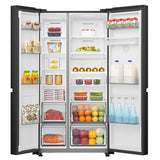 Hisense RS840N4WFE, Side by Side Fridge Freezer with Non Plumbed Water Dispenser, E Rated in Black GOODS Costco UK