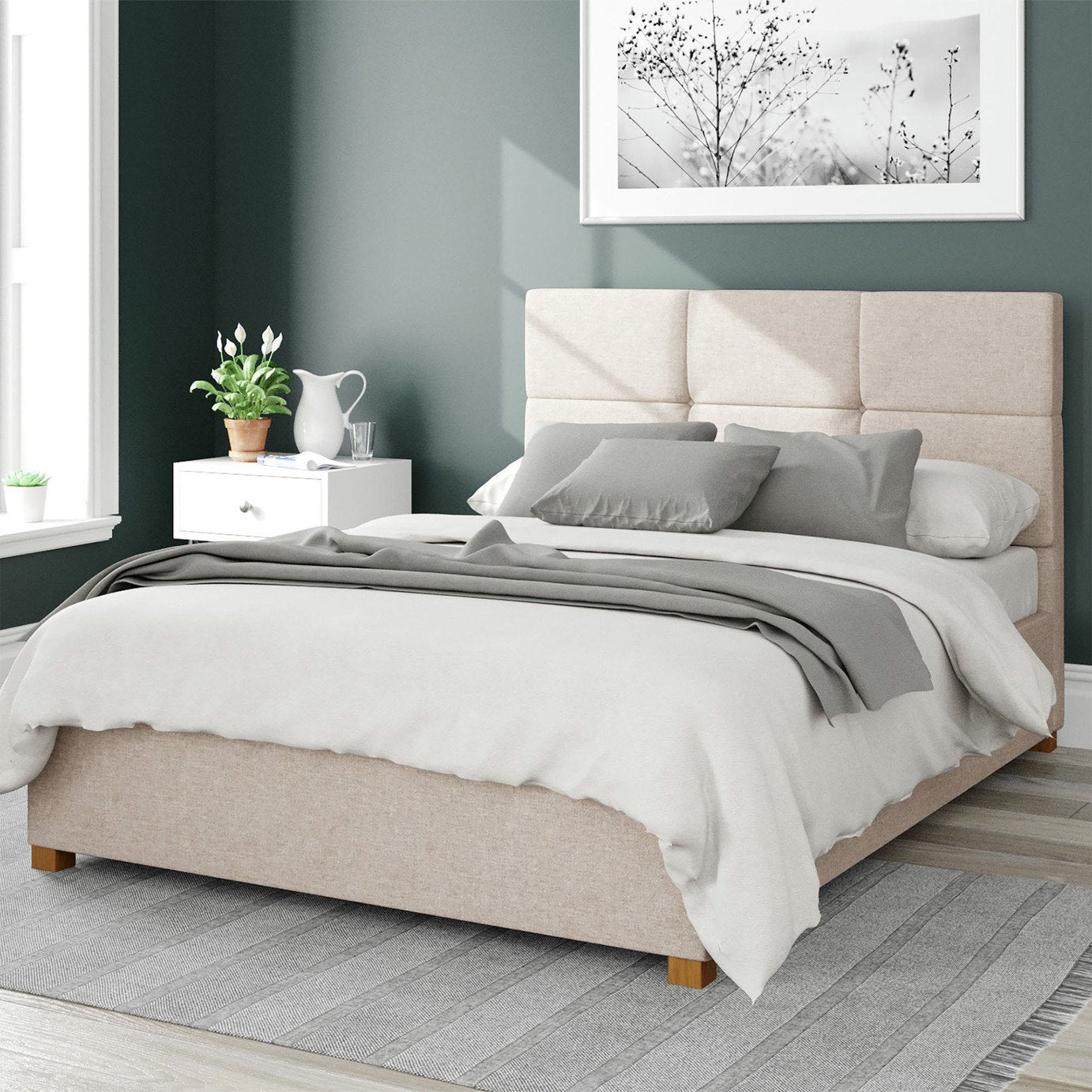 Aspire ottoman bedframe in natural superking size - British product